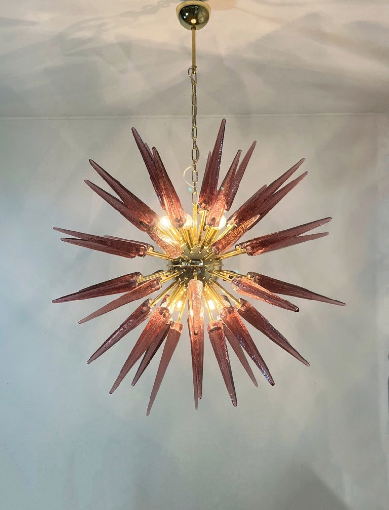 Murano Chandelier | 51 Purple Sputnik detail by Bling Lighting Studio