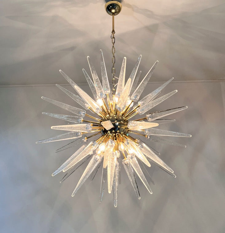 Murano Chandelier | 51 Clear Sputnik detail by Bling Lighting Studio
