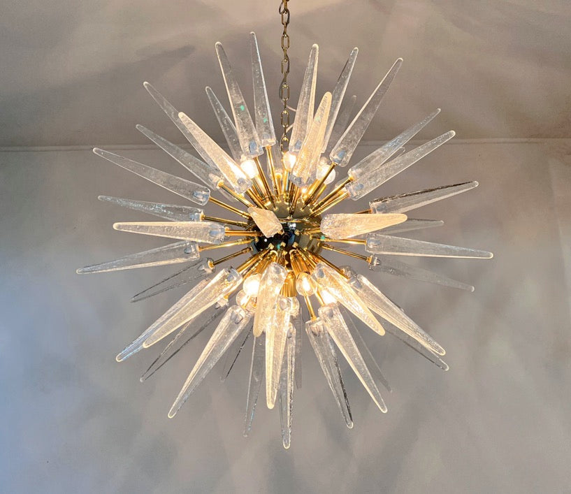 Murano Chandelier | 51 Clear Sputnik detail by Bling Lighting Studio