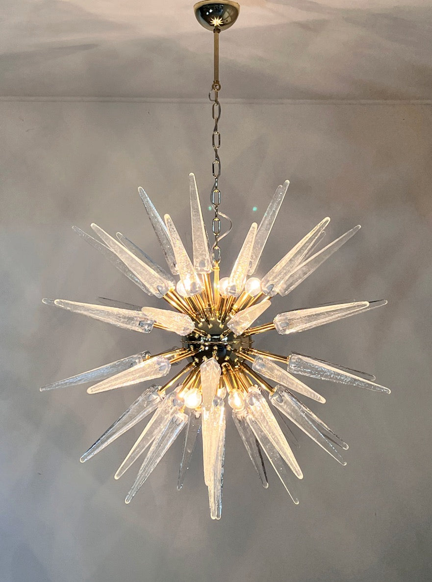 Murano Chandelier | 51 Clear Sputnik detail by Bling Lighting Studio