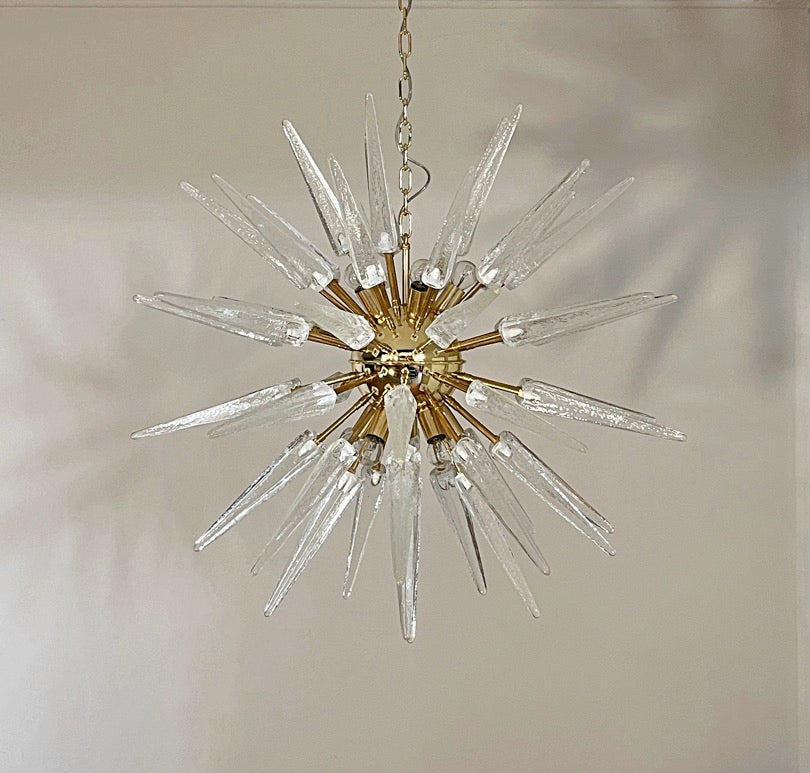 Murano Chandelier | 51 Clear Sputnik detail by Bling Lighting Studio