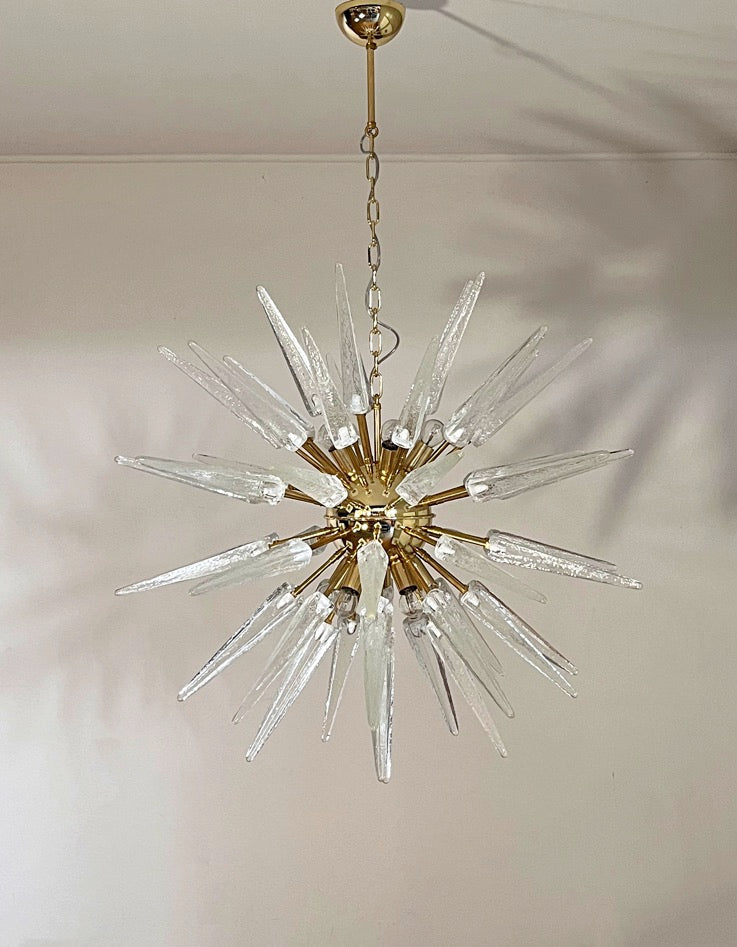 Murano Chandelier | 51 Clear Sputnik detail by Bling Lighting Studio