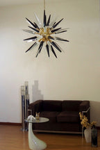 Murano Chandelier | 51 Clear Black Sputnik detail by Bling Lighting Studio