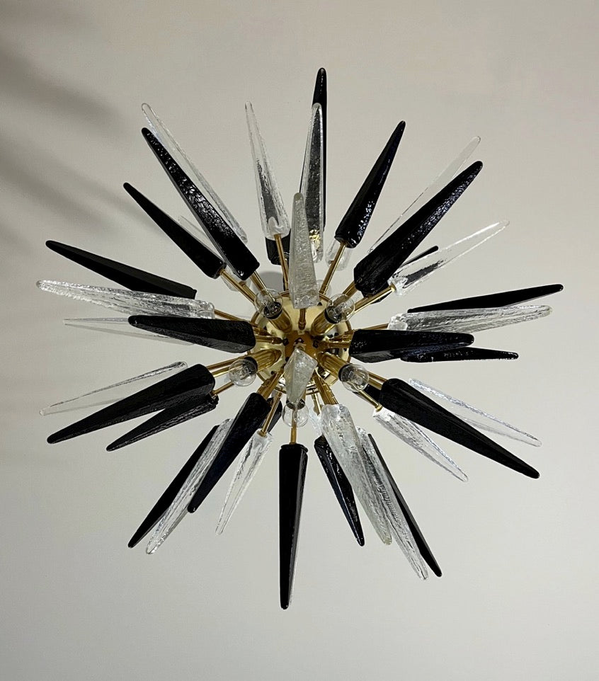 Murano Chandelier | 51 Clear Black Sputnik by Bling Lighting Studio