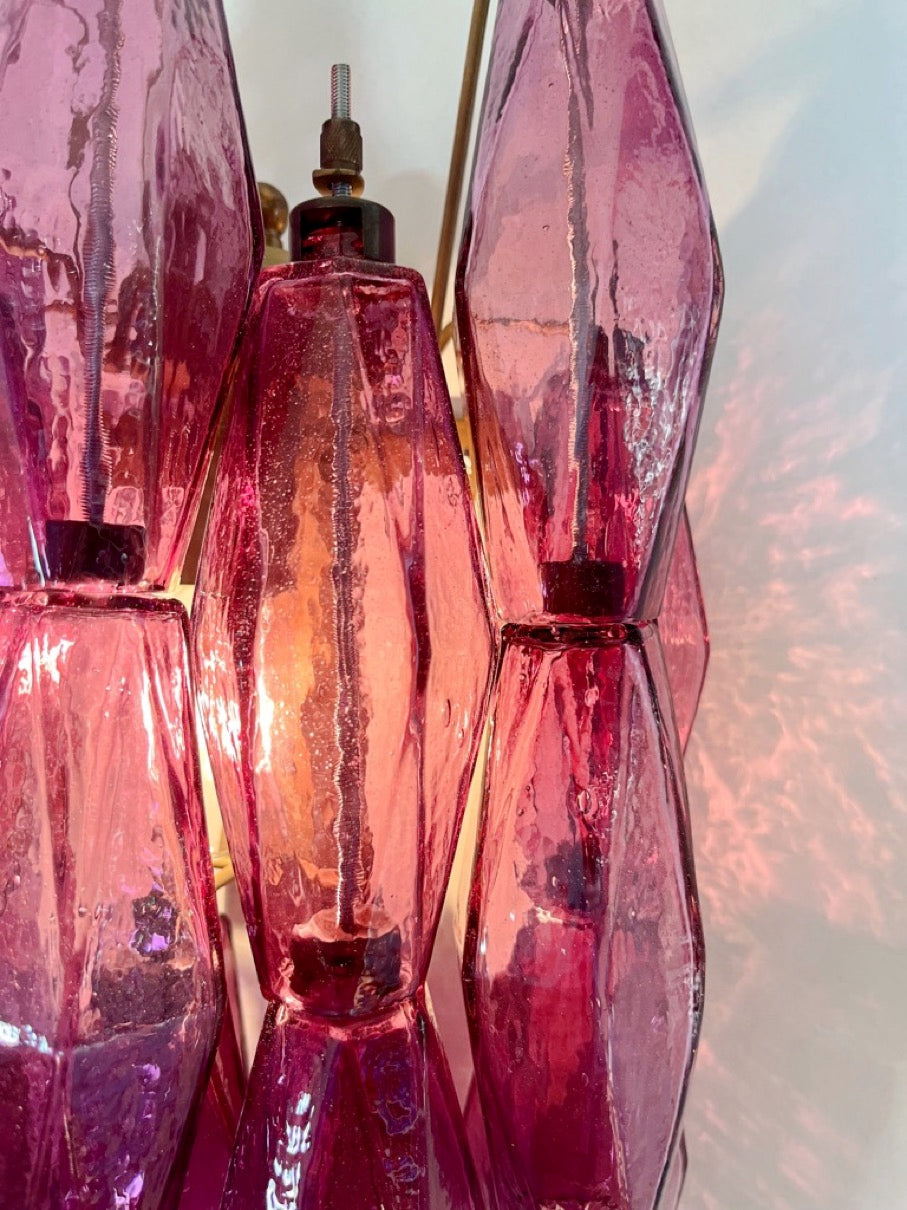 Murano Wall Lamp | 17 Purple Poliedri Glass | Set of 2