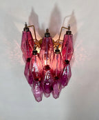 Murano Wall Lamp | 17 Purple Poliedri Glass | Set of 2