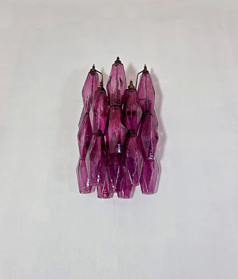 Murano Wall Lamp | 17 Purple Poliedri Glass | Set of 2