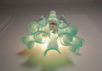 Murano Wall Lamp | 10 White Turquoise Lattimo Petal Glass | Set of 2