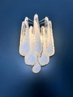 Murano Wall Lamp | 10 White Lattimo Drop Glass | Set of 2