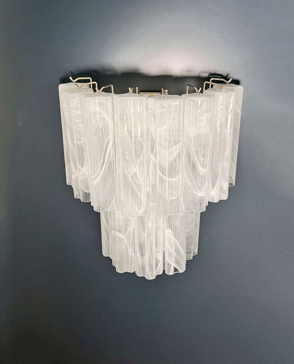 Murano Wall Lamp | 13 Alabaster White Tube Glass | Set of 2