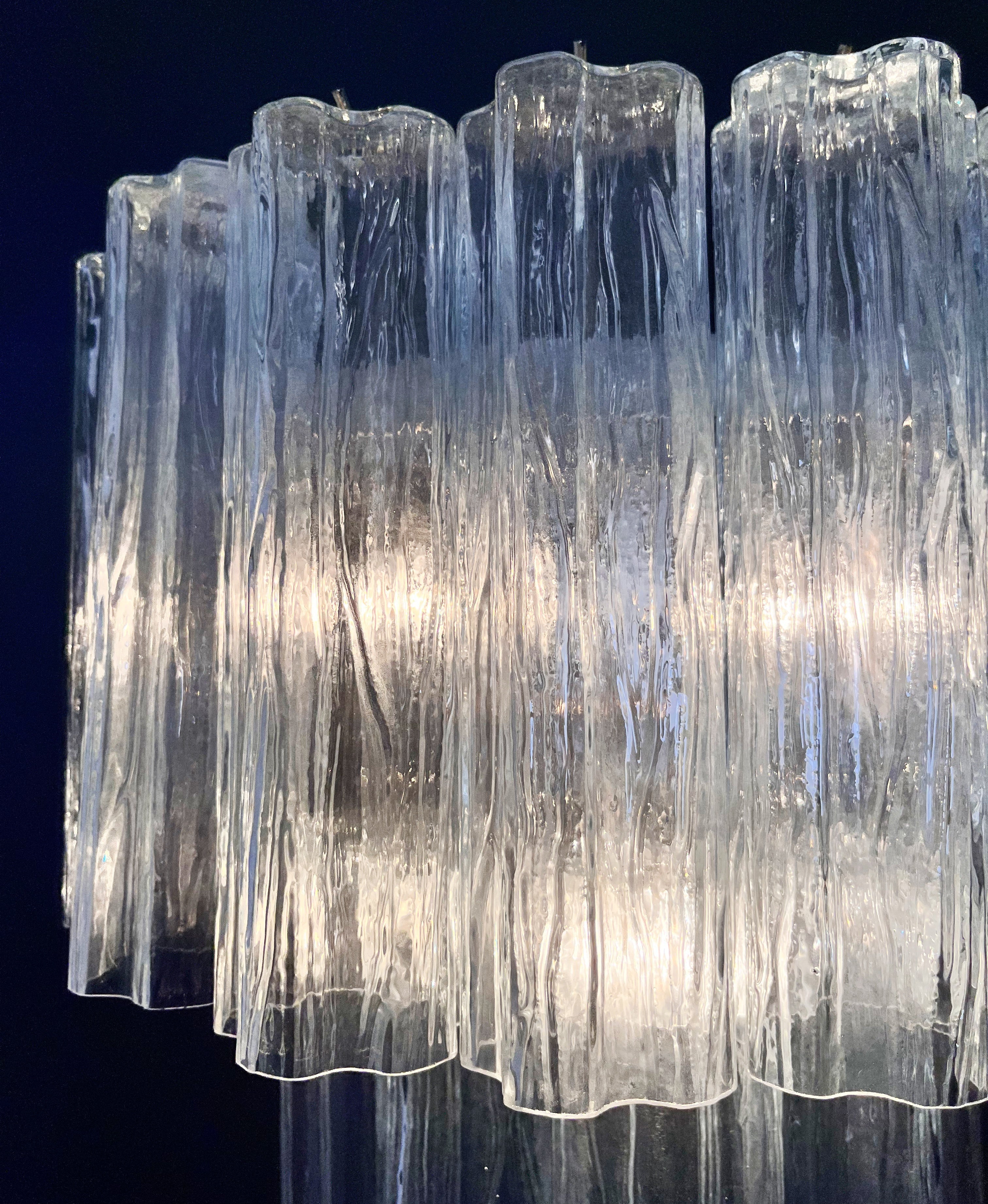 Murano Wall Lamp | 13 Clear Glass Tubes | Set of 2
