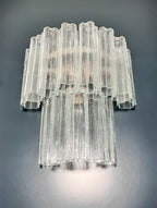 Murano Wall Lamp | 13 Clear Glass Tubes | Set of 2