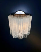 Murano Wall Lamp | 5 White Alabaster Glass Tubes | Set of 2