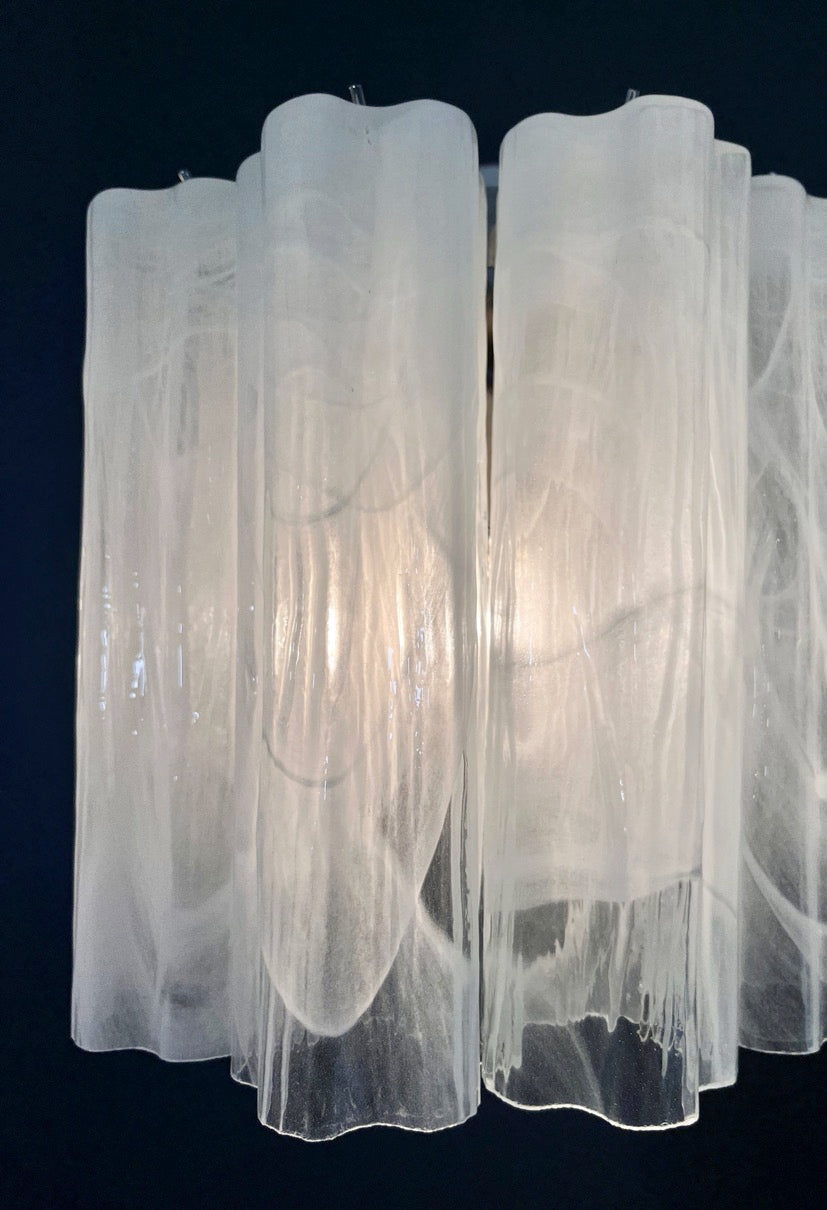 Murano Wall Lamp | 5 White Alabaster Glass Tubes | Set of 2