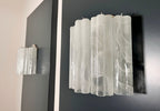 Murano Wall Lamp | 5 White Alabaster Glass Tubes | Set of 2
