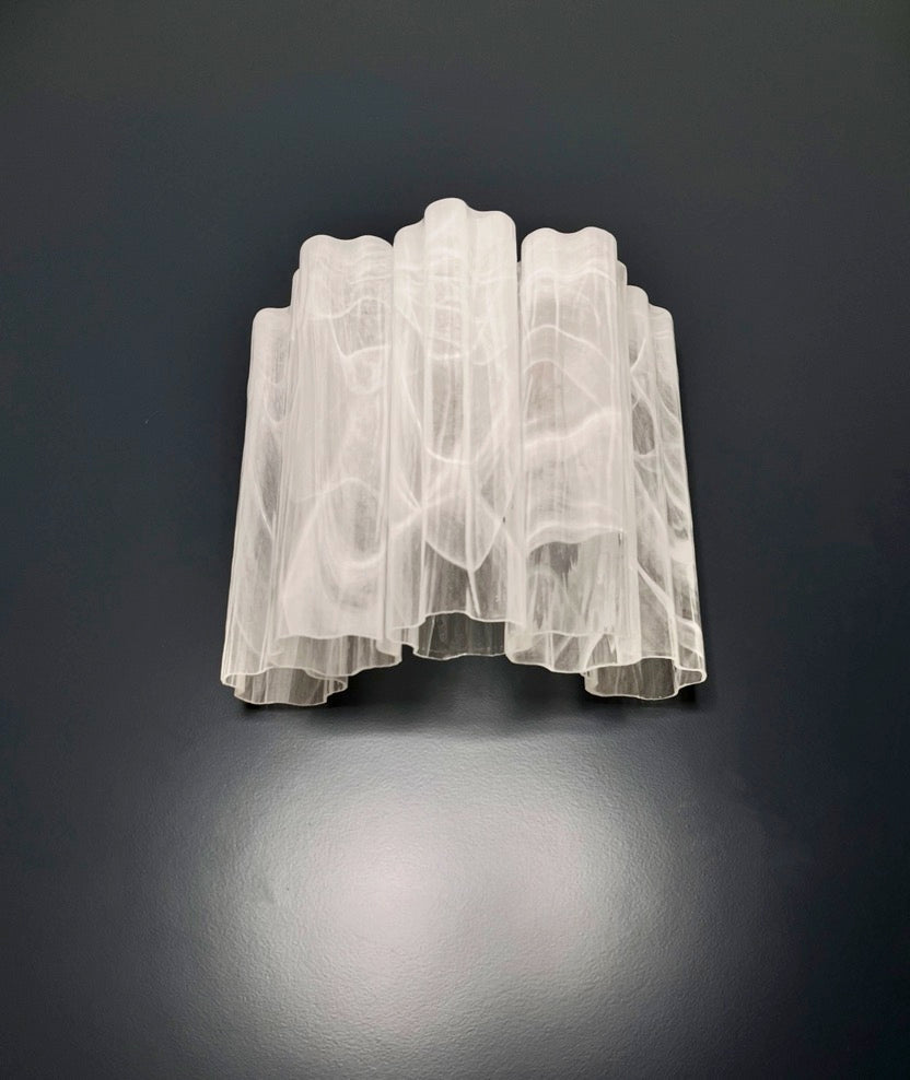 Murano Wall Lamp | 5 White Alabaster Glass Tubes | Set of 2