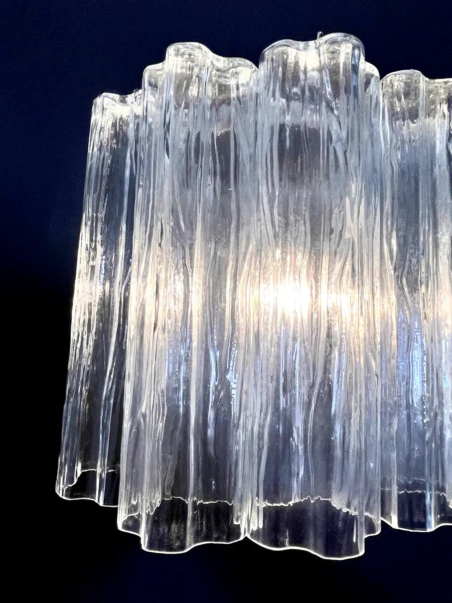 Murano Wall Lamp | 5 Clear Tube Glass | Set of 2