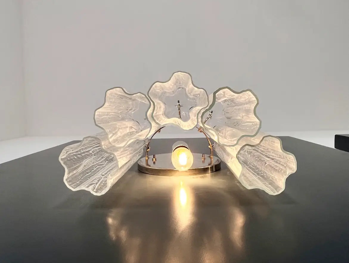 Murano Wall Lamp | 5 Clear Tube Glass | Set of 2