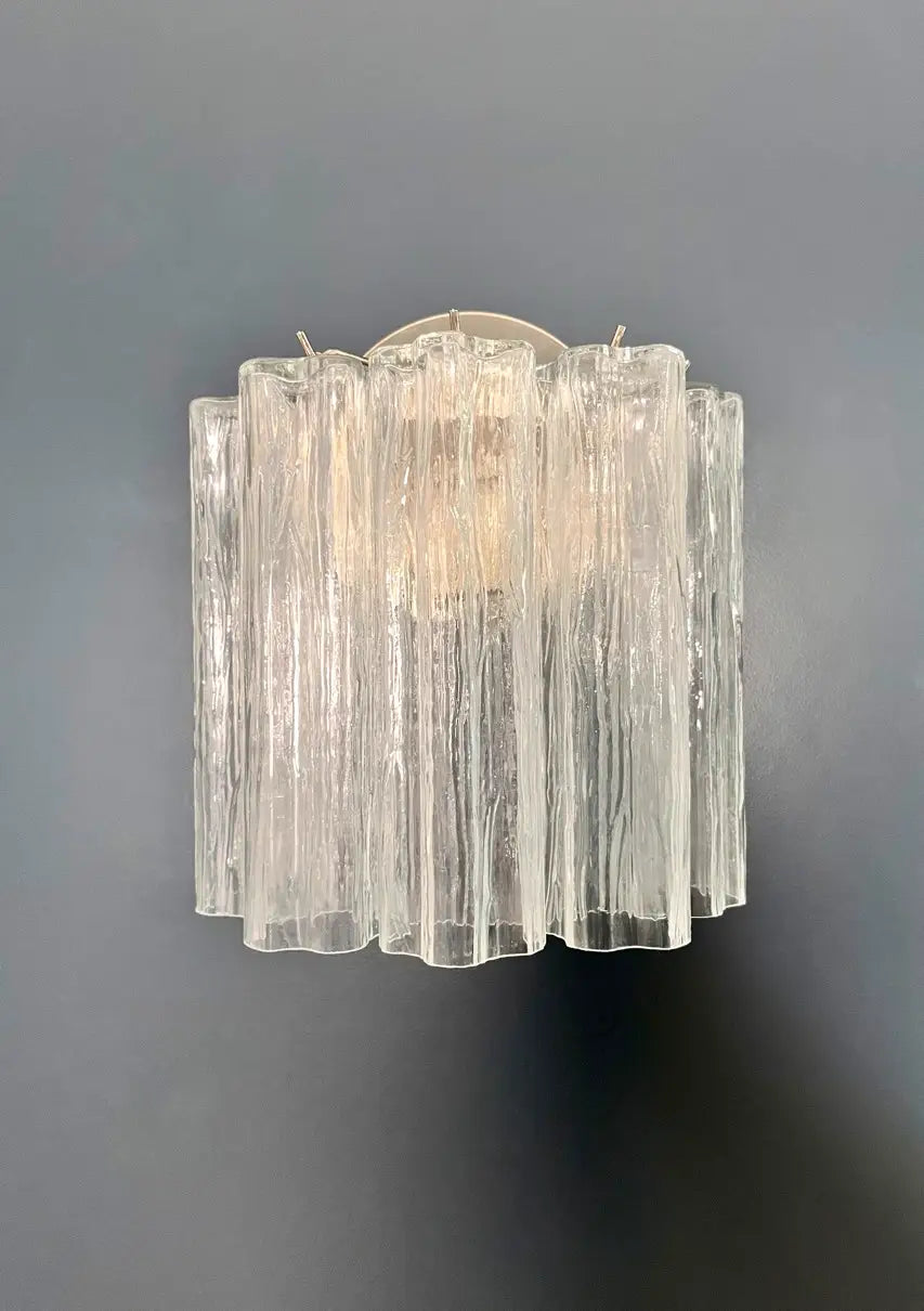 Murano Wall Lamp | 5 Clear Tube Glass | Set of 2
