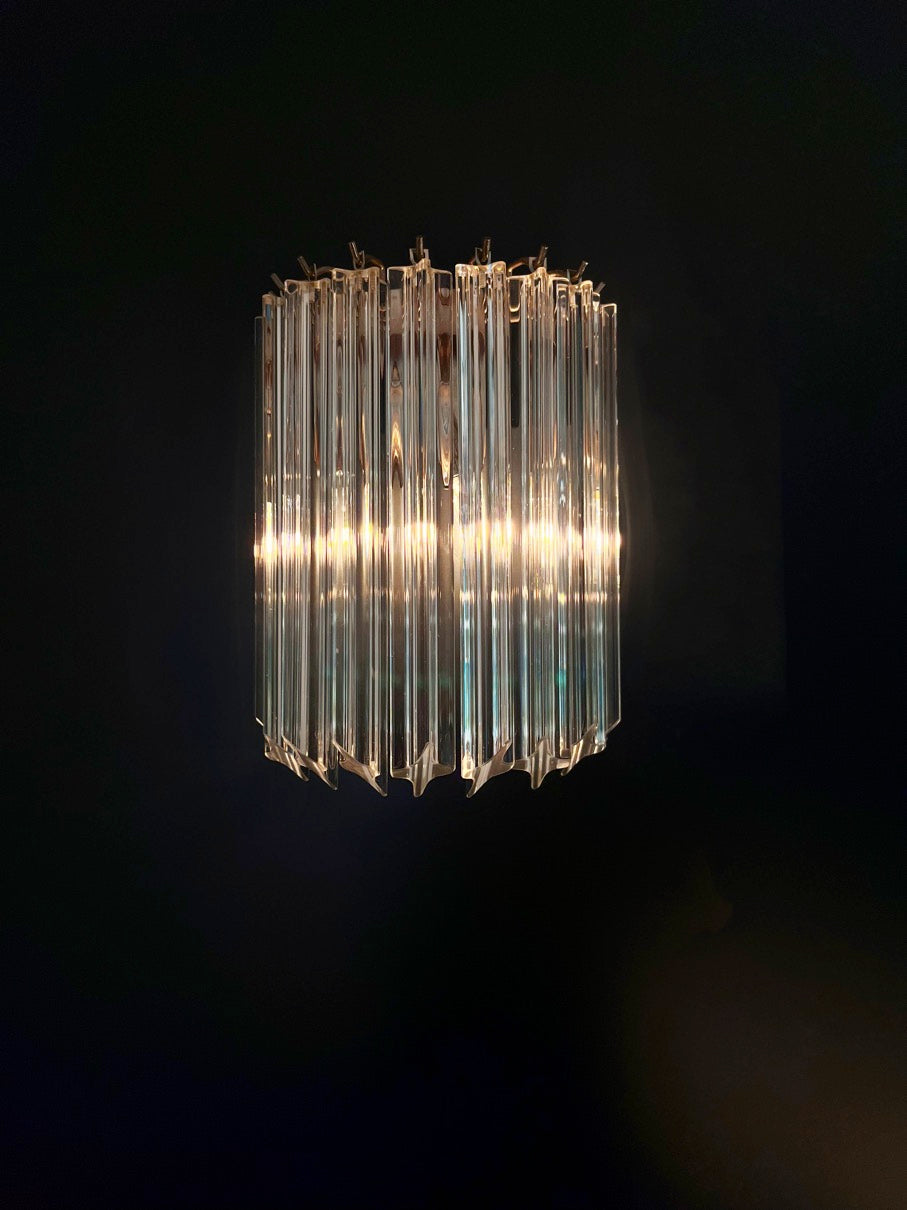 Murano Wall Lamp | 9 Clear Prism Glass | Set of 2