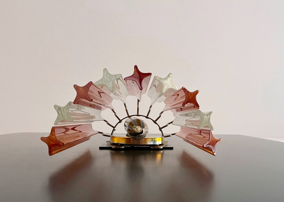Murano Wall Lamp | 9 Clear Yellow Prism Glass | Set of 2