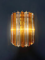 Murano Wall Lamp | 9 Clear Yellow Prism Glass | Set of 2