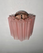 Murano Wall Lamp | 5 Pink Matte Glass Tubes | Set of 2