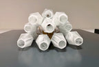 Murano Wall Lamp | 17 White Alabaster Poliedri Glass | Set of 2