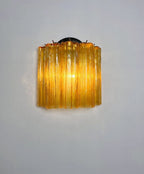 Murano Wall Lamp | 5 Yellow Glass Tubes | Set of 2
