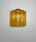Murano Wall Lamp | 5 Yellow Glass Tubes | Set of 2