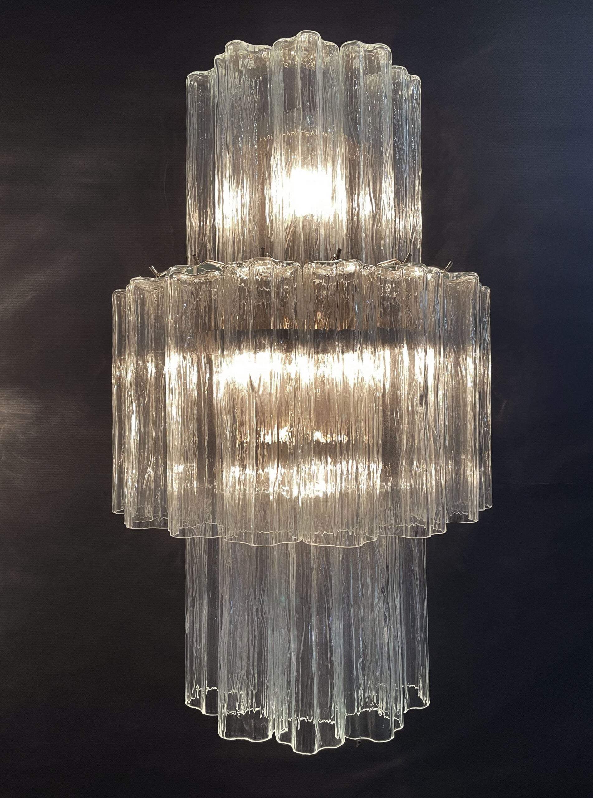 Murano Wall Lamp | 18 Clear Prism Glass | Set of 2