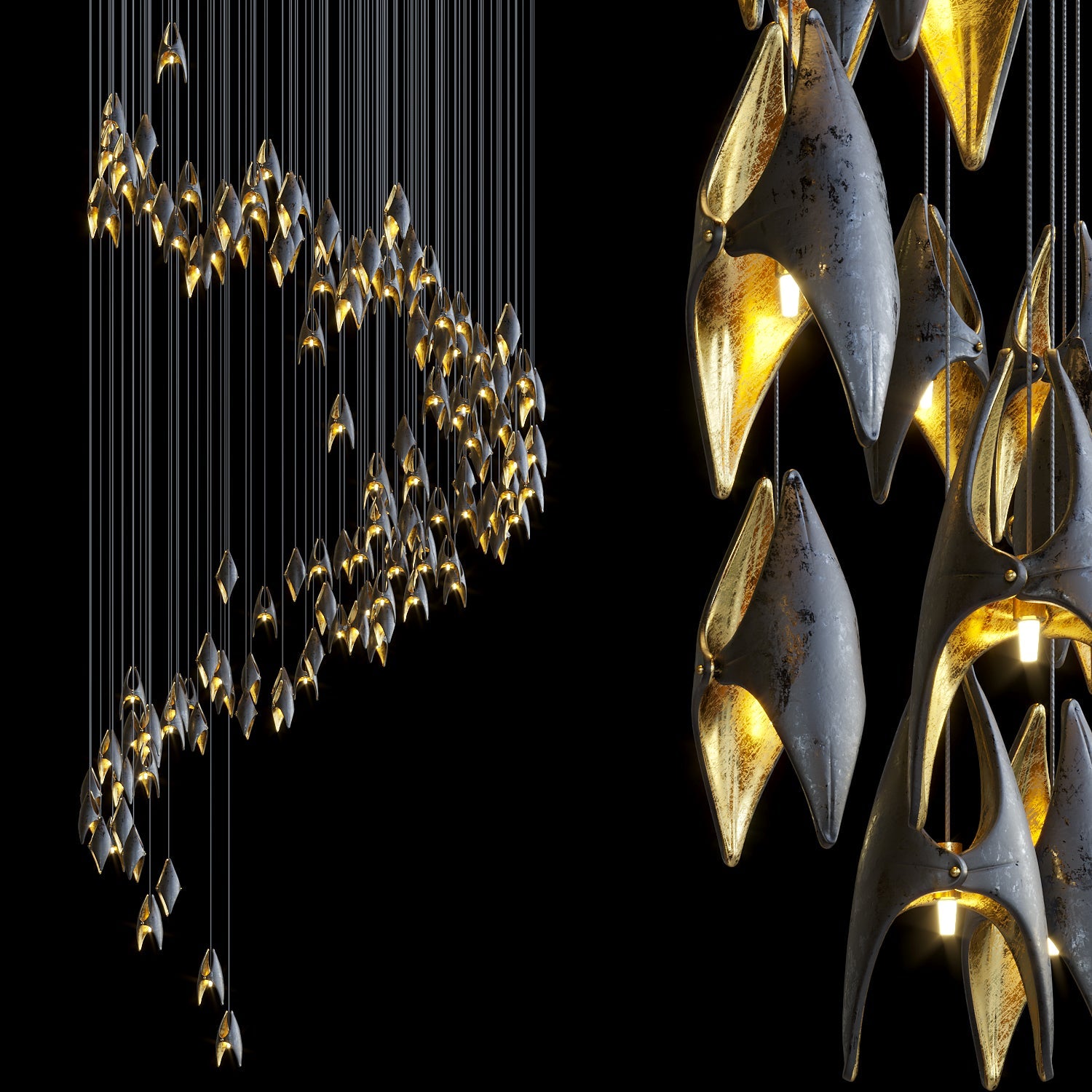 White Bird Orbit Chandelier