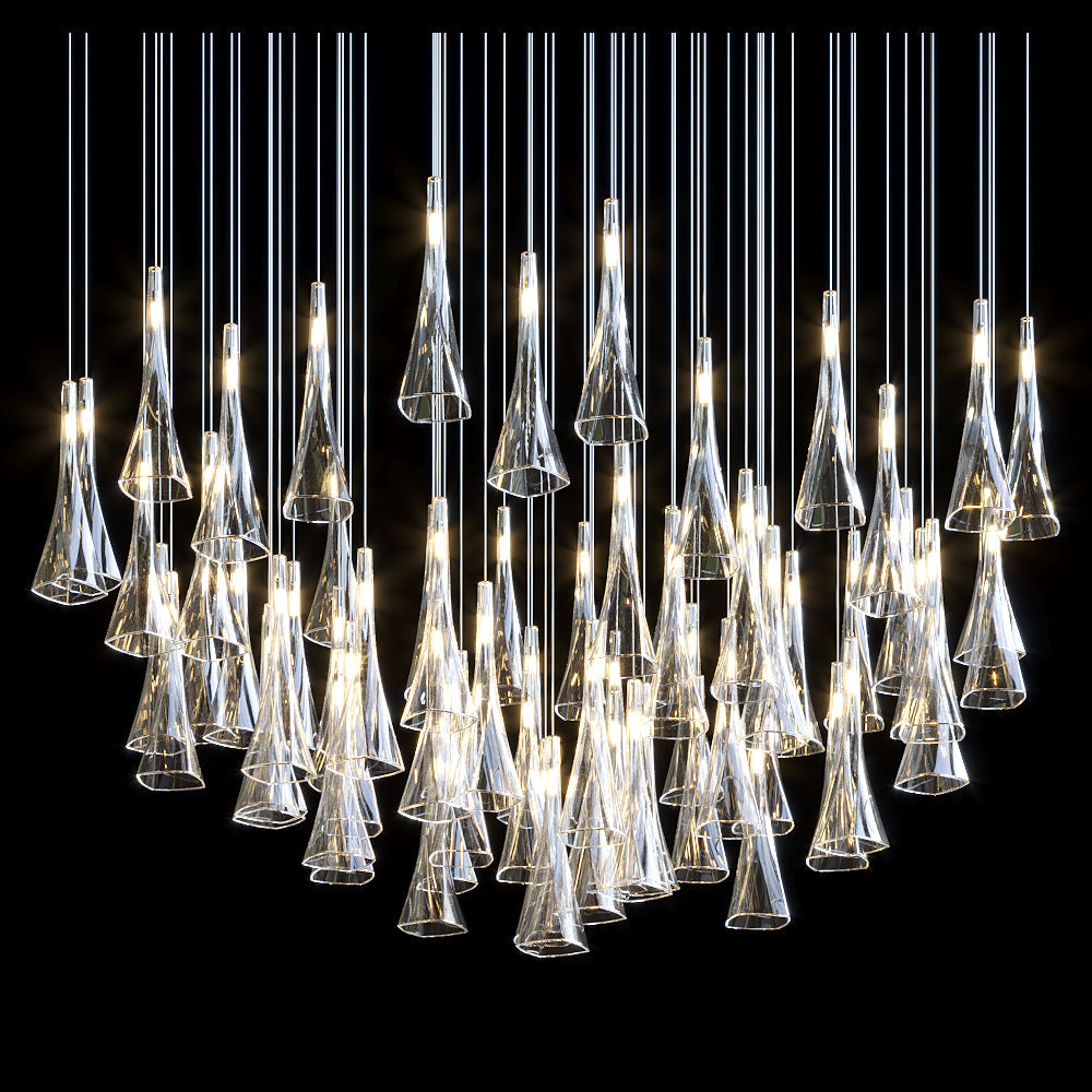 Crystal Cone Cluster Chandelier