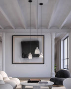 Brianna Alabaster Dining Table Pendant Modern Stacked Conical Pendant Light