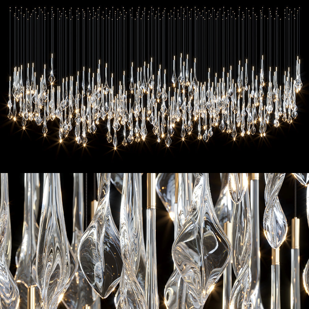 Crystal Teardrop Rain Chandelier