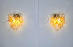 Murano Wall Lamp | 10 White Crostoli Glass | Set of 2