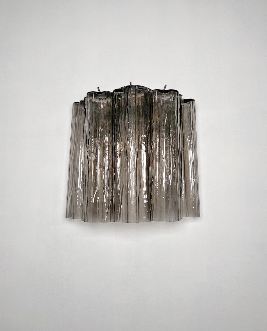 Murano Wall Lamp | 5 Smoked Tube Glass | Set of 2