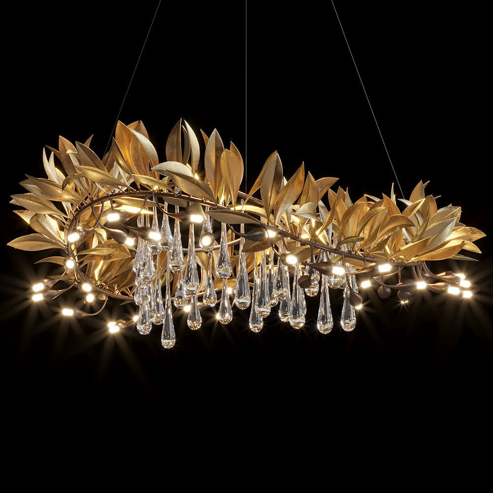 Olive Leaf Rain Chandelier
