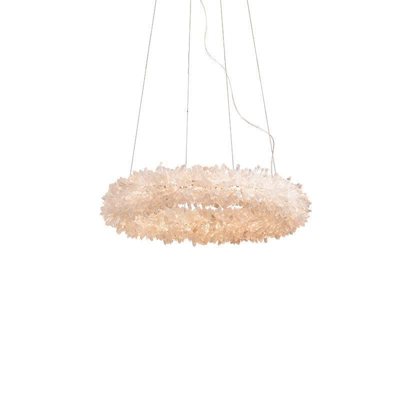Small Round Luxury Rock Crystal Chandelier 23.6" D by Bling Lighting Studio