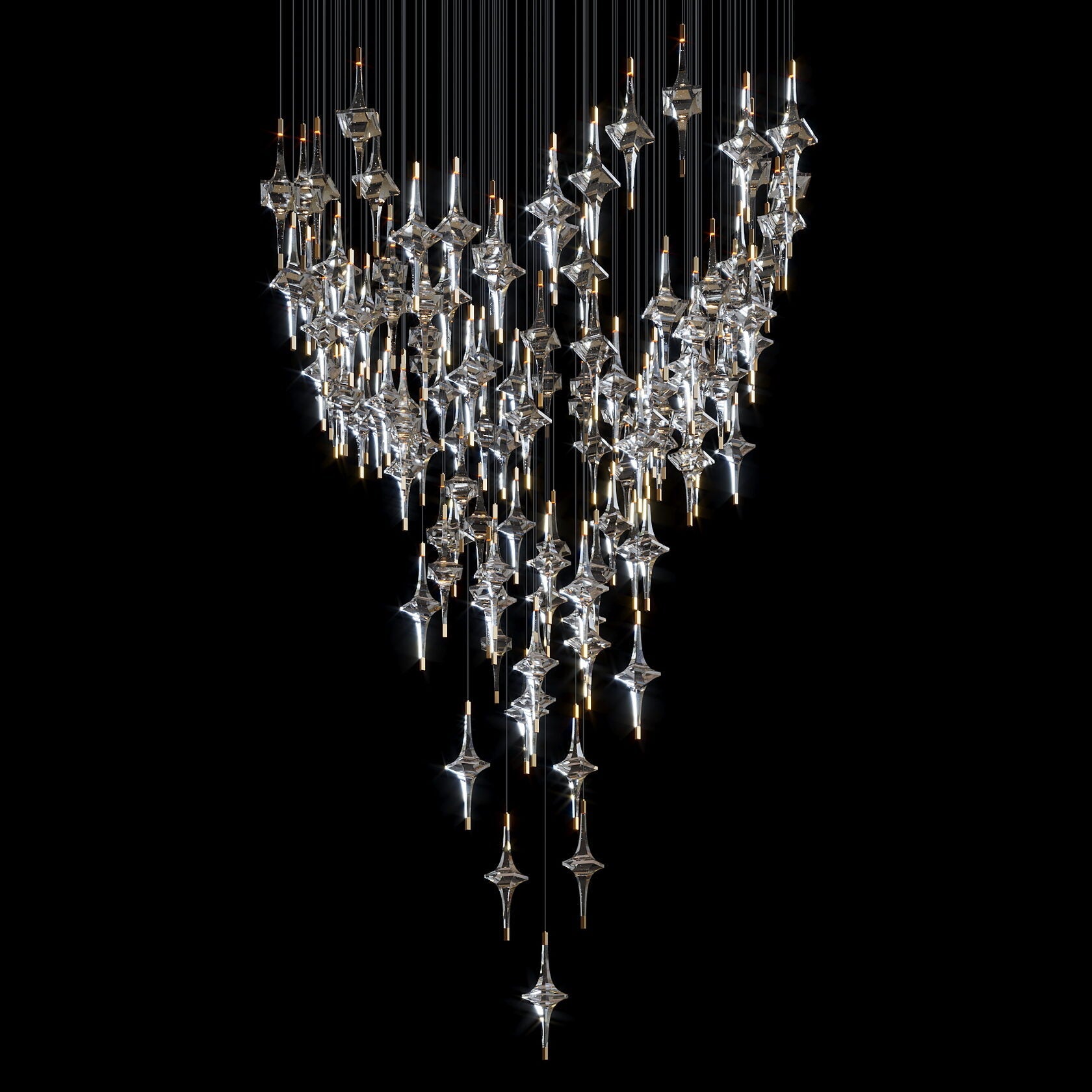 Crystal Diamond Rain Chandelier