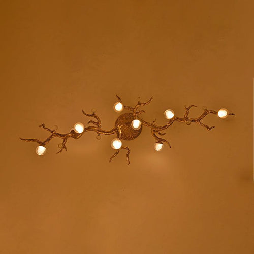 Modern Linear Glass Ball Branch Semi Flush Chandelier by Bling Lighting Studio