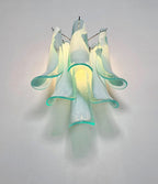 Murano Wall Lamp | 6 Turquoise Lattimo Petal Glass | Set of 2