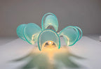 Murano Wall Lamp | 6 Turquoise Lattimo Petal Glass | Set of 2