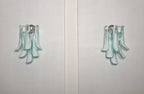 Murano Wall Lamp | 6 Turquoise Lattimo Petal Glass | Set of 2