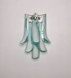 Murano Wall Lamp | 6 Turquoise Lattimo Petal Glass | Set of 2