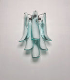 Murano Wall Lamp | 6 Turquoise Lattimo Petal Glass | Set of 2