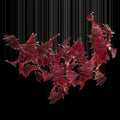 Crimson Fan Wave Chandelier