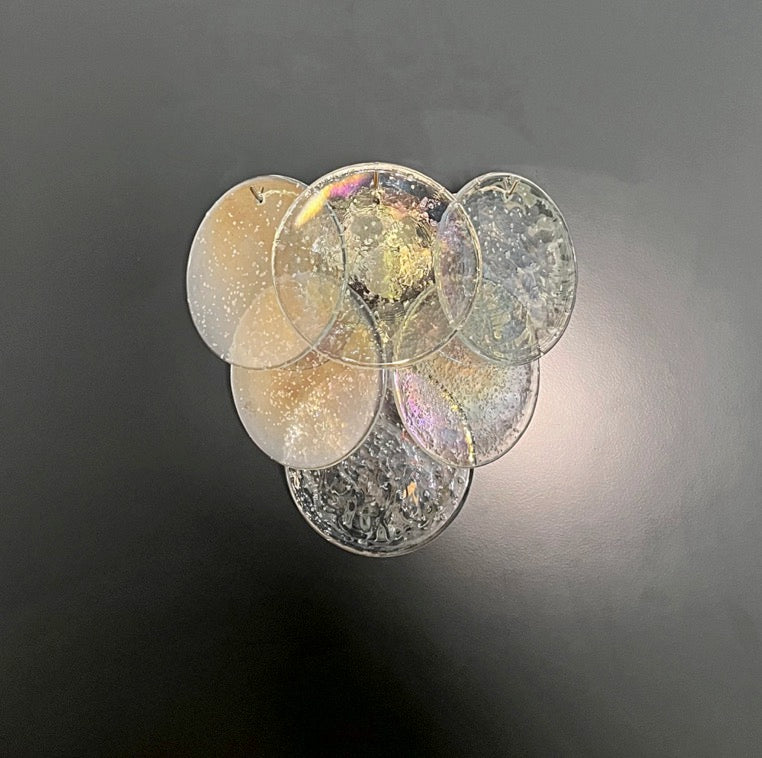 Murano Wall Lamp | 6 Iris Disc Glass | Set of 2