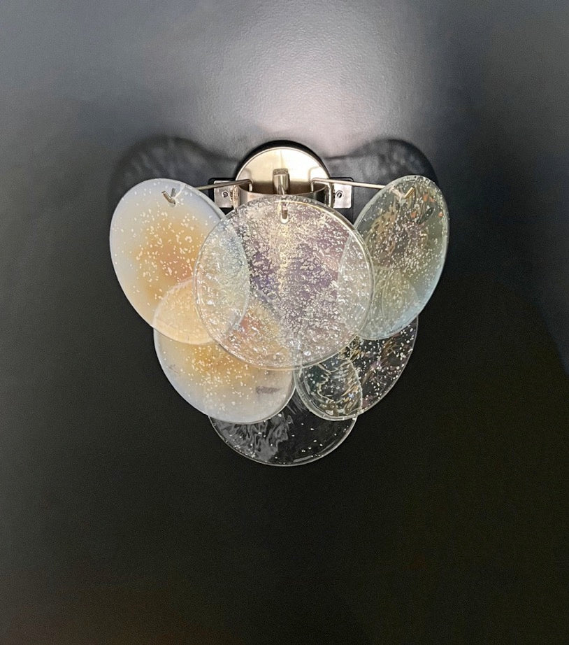 Murano Wall Lamp | 6 Iris Disc Glass | Set of 2