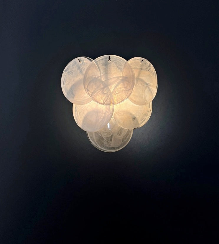 Murano Wall Lamp | 6 Alabaster Glass Disc Glass | Set of 2